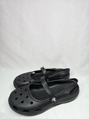 Crocs Shayna Slingback Mary Jane Women’s Size 8 Black Flats Shoes Sandals